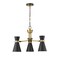 Z-Lite Soriano 3 Light Chandelier, Matte Black & Heritage Brass 728-3MB-HBR - alternate 3